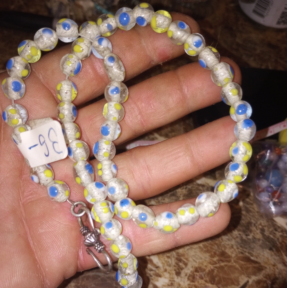 African trade bead necklace